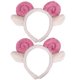 thumbnail image 1 of KAKOWELY 2 diademas adorables con orejas de cordero y cuerno de oveja para mujer, suaves y con maquillaje., 1 of 5