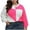 Hot Pink#1, variant on Fartey Women's Plus Size Sweaters Cute Heart Color Block Knit Pullover Sweater Loose Fit Long Sleeve Crew Neck Knitwear Cozy Fall Winter Warm Sweater Hot Pink L