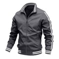 thumbnail image 7 of Yungyresw Bomber Jacket Stand Collar Men's Coat Lightweight Windbreaker Ribbed Cuffs for Street Wear Outdoor, 7 of 7