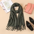 thumbnail image 3 of Bufanda Pashmina Unisex De Otoño E Invierno, Chales Informales De Color Sólido, Bufanda Cálida Con Borlas Para Oficina, Avión Y Restaurante Advancent AP006881-02, 3 of 4