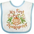 thumbnail image 3 of Inktastic My 1st Thanksgiving Pumpkin Vegetables in Orange and Green Boys or Girls Baby Bib, 3 of 4