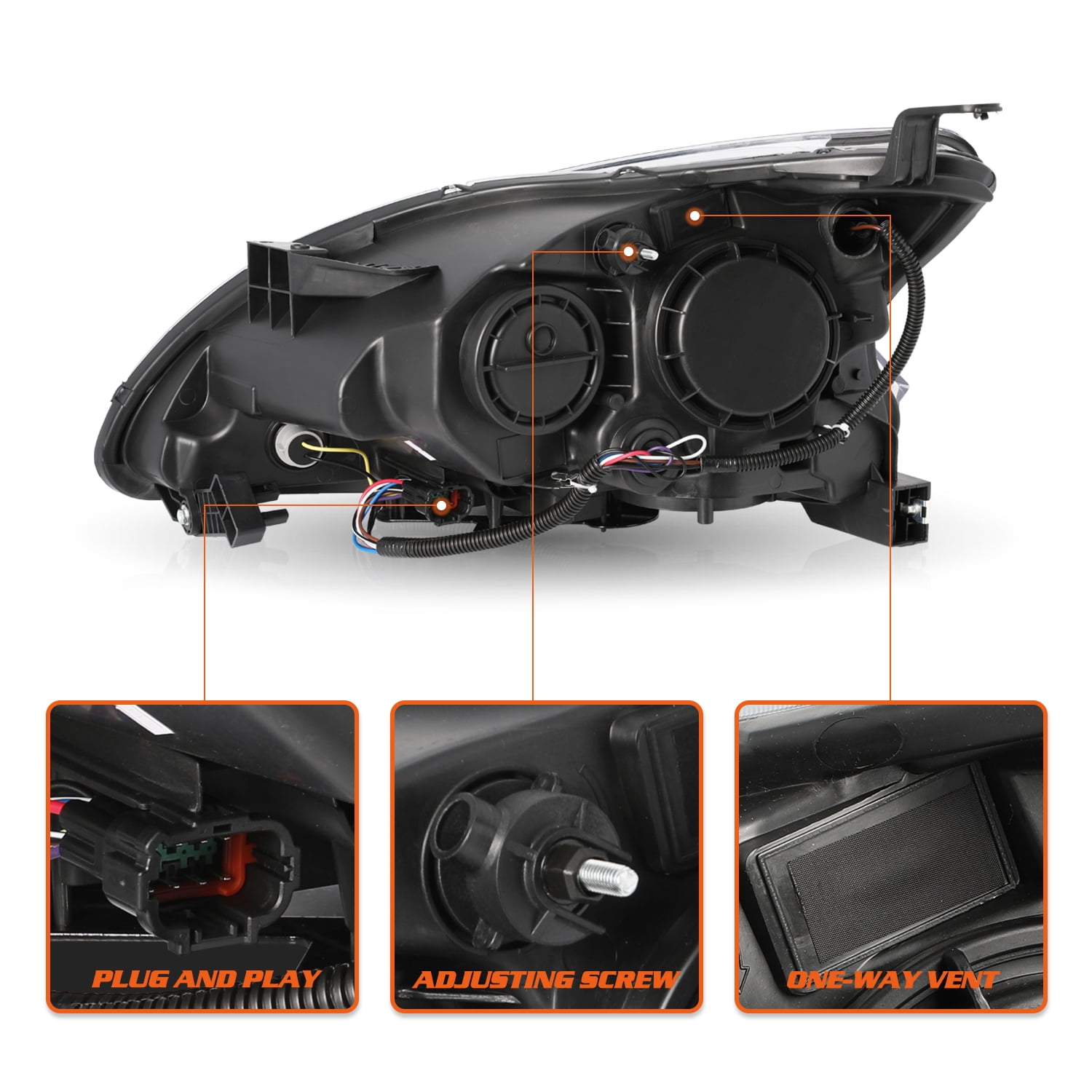For 2013-2015 Nissan Sentra w/LED DRL Halogen Passenger Side Headlight Headlamp