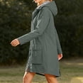 thumbnail image 5 of Lightweight Waterproof Rain Coats Women Rain Jacket with Hood Windbreaker Raincoat Outdoor Travel Hiking Trench Coat,Dark Gray S, 5 of 10