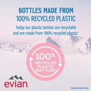 evian Natural Spring Drinking Water, 1 L, 6 Pack Bottles