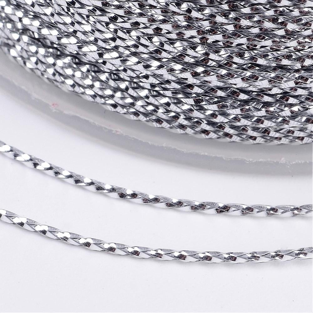 10rolls Metallic Thread Embroidery Thread In Silver color 0.8mm wide about 109.36 yards(100m)/roll