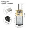 thumbnail image 2 of Micro Velocidad Reducción Engranaje Motor, DC 6V 250RPM con Completa Metal Cambios Caja para Bricolaje RC Aviones, Modelo Coche, 2 of 8