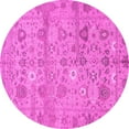 thumbnail image 1 of Ahgly Company Indoor Round Abstract Pink Modern Area Rugs, 5' Round, 1 of 4