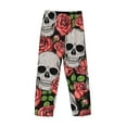 thumbnail image 5 of Balery Men'S Skull And Roses Pants,Sleepwear Pants,Pajama Pants,Pj Bottoms Drawstring And Pockets-Small, 5 of 9
