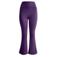 thumbnail image 2 of CAIVO Bootcut Flared Yoga Leggings for Women High Waist Solid Color Full Length Stretchy Casual Athletic Pants for Travel Gym Daily Life Running Fitness Trousers , Purple, 2 of 5