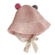 thumbnail image 1 of Circunferencia de la cabeza 48 cm Orejas de bola de color para niños Streamer Sombrero de paja Bebé Protector solar plegable Sombrero para el sol, 1 of 4