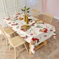 thumbnail image 6 of Beige Christmas Santa Pattern Rectangle Tablecloth 60"x102",Waterproof Polyester Rectangle Table Cloth, Wipeable Spillproof Polyester Tablecloth for Dining, Camping, Indoor and Outdoor, 6 of 6