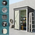 thumbnail image 2 of 5'x3' Outdoor Storage Shed, Galvanized Metal Shed with Lockable Door & Air Vent, Weather-Resistant Shed for Backyard/Patio/Garden/Lawn, Dark Gray, 2 of 8