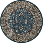 Art Carpet 841864101300 5 ft. Arabella Collection Accustomed Woven Round Area Rug, Medium Blue