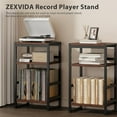 thumbnail image 6 of Record Player Stand with Album Storage - Retro Style End Table for Living Room, 6 of 7