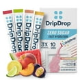 thumbnail image 3 of DripDrop Zero Sugar Fast Hydration - Watermelon, Lemon Lime, Peach, and Passion Fruit Electrolyte Powder Drink Mix, 8 Count, 3 of 13
