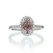 1.5 Carat Oval Cut Morganite And Diamond Moissanite Halo Engagement Ring For Women On 10K White Gold, Gift For Her, Promise Ring, Anniversary Ring