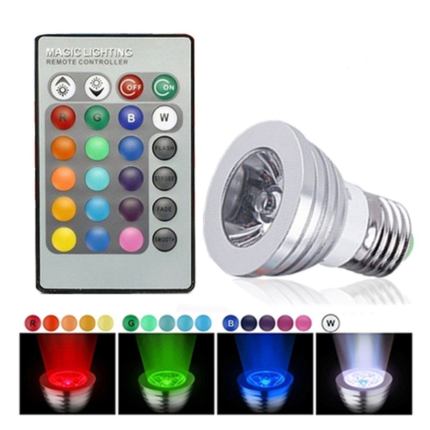 3W E27 16 Color LED RGB Magic Spot Light Bulb Lamp with Wireless Remote