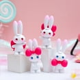 thumbnail image 2 of HYmarket Kawaii Rabbit Statue - Resin, Adorable Bunny with Bow on Head, Rabbit Sculpture Ornament, Office Supply, 2 of 8