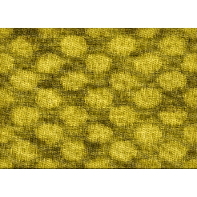 Ahgly Company Tapis d'Intérieur Lavables en Machine Rectangle Transitionnel Vert Jaune Foncé, 5' x 7'