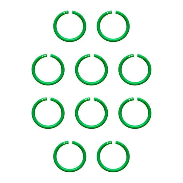 Bearachild 25 piezas convenientes y versátiles: anillos de plástico para encuadernación de hojas sueltas para tarjetas, documentos, facturas, verde diámetro 27mm 10piezas