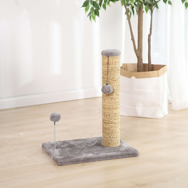 Vibrant Life Seagrass Scratch and Play Post, 20", Small, Gray