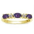 thumbnail image 2 of Star K � Oval 5x3 Simulated Alexandrite three stone oval band, 2 of 9