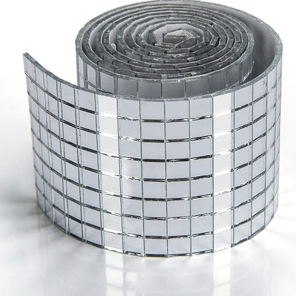 LEXSOMEO 1 Roll Self-Adhesive Mirror Tiles Square Mosaic Tiles bathroom wall decoration