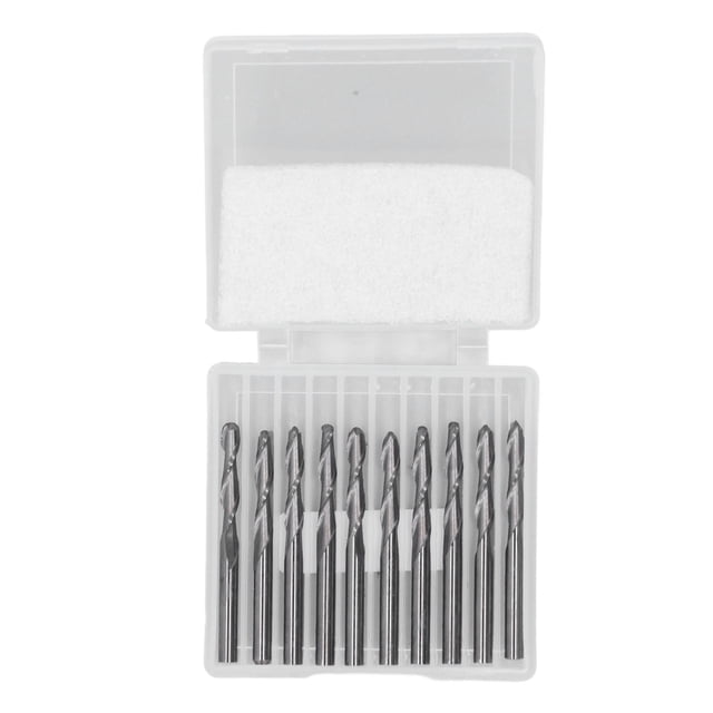 Ball End Mill Set Bits HSS CNC Spiral Ballnose Milling Cutter for Engraving Roughing Wood 1/8in