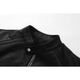 thumbnail image 5 of Men's stand-up collar PU leather jacket spring and autumn new jacket handsome motorcycle suit stand-up collar faux leather fashion slim jacket, 5 of 10