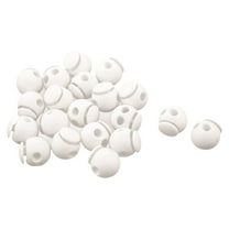 Plastic Round Double Hole Design Toggle Stopper Cord Adjustive Lock White 20 PCS