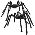 thumbnail image 1 of Paquete de 2 decoraciones de Halloween, arañas al aire libre, arañas peludas gigantes de 5 pies para decoración de patio de Halloween, fiesta de miedo al aire libre, 1 of 5
