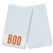 Creative Products Striped BOO 16 x 25 Tea Towel Set of 2