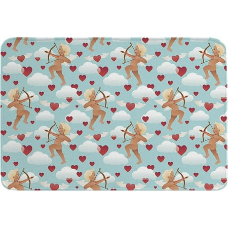

Cute Cupid s Love Arrow Welcome Mat Front Door Mat Non-Slip Absorbent Indoor Door Mats Durable Backing Low-Profile Floor Doormat for Entryway Patio Porch 20x32 Inch