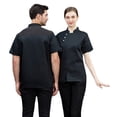 thumbnail image 1 of Ropa de chef Ropa de cocina de verano de manga corta Ropa de trabajo de restaurante occidental Ropa de cocina blanca de gran tamaño Ropa de trabajo de chef para hombres y mujeres, 1 of 1