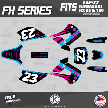 Kalair GFX Graphics Kit for Kawasaki KX85 UFO RESTYLE (2001-2013) Fh Series