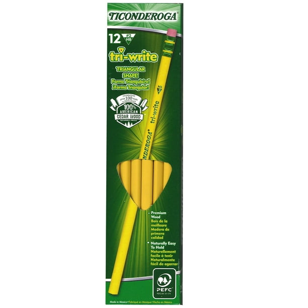 Lápices de Escritura Ticonderoga Tri-Write #2 HB Paquete Suave de 72