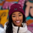 thumbnail image 4 of Dalix Butterfly Embroidered Beanie Insect Warm Winter Knit Hat for Women in Maroon, 4 of 5