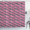 thumbnail image 1 of Ambesonne Pink Zebra Shower Curtain, Wild Animals Pastel, 69"Wx84"L, White Black Pink, 1 of 3