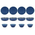 thumbnail image 2 of Mainstays by Becky G. & Alejandra Bamboo Melamine 12-Piece Dinnerware Set, Lemon & Blue, 2 of 11