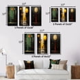 thumbnail image 4 of Designart "Urban Solitude under the Full Moon II" Modern Geometric Framed Wall Art Set Of 3 - Green Abstract Geometric Frame Gallery Wall Set For Home Decor, 4 of 6