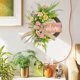 thumbnail image 1 of Corona de flores de primavera para colgar en la puerta principal | Corona de lazo de plástico para decoración de interiores, exteriores, bodas y fiestas | Decoración de pared o repisa de 43 cm, 1 of 9