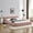 Pink, variant on Dark Grey Chenille Upholstered Queen Platform Bed Frame with Padded Headboard, Strong Support Frame, No Box Spring Required