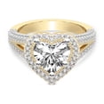 thumbnail image 4 of IGI Certified 4 Carat Heart Shape Lab Grown Diamond Engagement Ring | 14K Yellow Gold | Opulenté Antique Halo Diamond Ring | FG-VS Quality Friendly Diamonds, 4 of 6