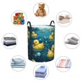 thumbnail image 4 of Rubber Duck Cool Yellow Ducks Foldable Laundry Hamper with Handle Storage Basket for Clothes Toys & Organizing, 4 of 6