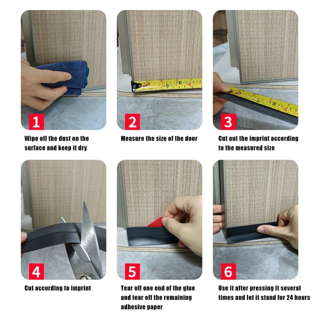 Baohd Acrylic Adhesive Doors Guard Seal Strip With TPE Soft And Hard Coextrusion And Packaging Length Is grey 1Set