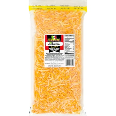 Tropical Cuatro Quesos Mexican Blend, 2lb Resealable Bag, Shredded Cheese