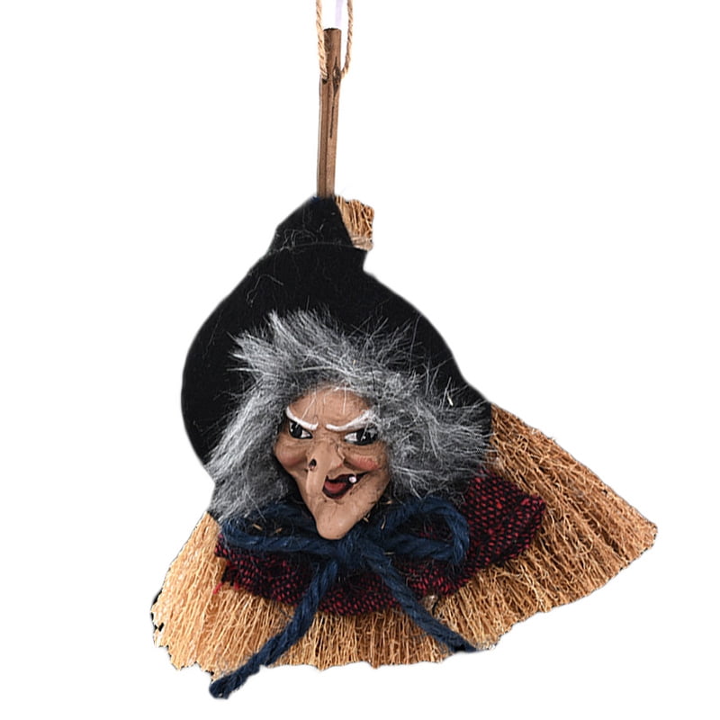 Halloween Props Scary Ghost Dolls Witch Broom Toys Props Halloween