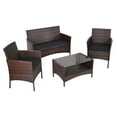 thumbnail image 4 of Costway 4pcs Patio Rattan Furniture Set Outdoor  Garden Table Chair Shelf W/ Cushions, 4 of 9