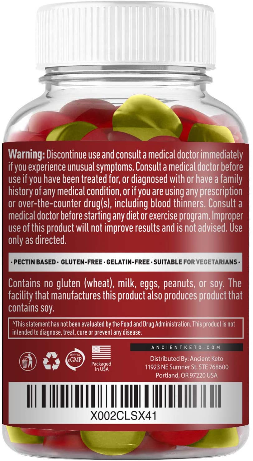 Ancient Keto Apple Cider Vinegar Gummies with The Mother - 60 Gummies ...