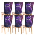 thumbnail image 6 of Decorative Chair Back Cover One Size x6 Chair Cover Dining Chair Slipcovers Chair Back Decoration Festival Chair Decoration Cute Purple Cartoon Owl, 6 of 6